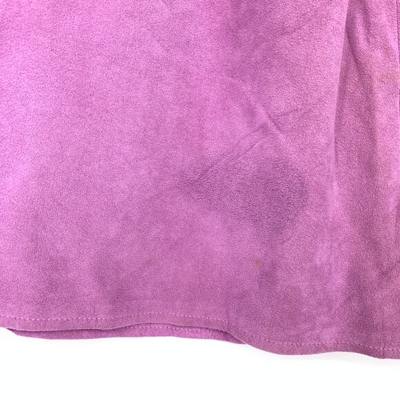 Vintage Faux Suede Leather Skirt Womens Size 4 Purple Above Knee A-Line Soft - Picture 3 of 7